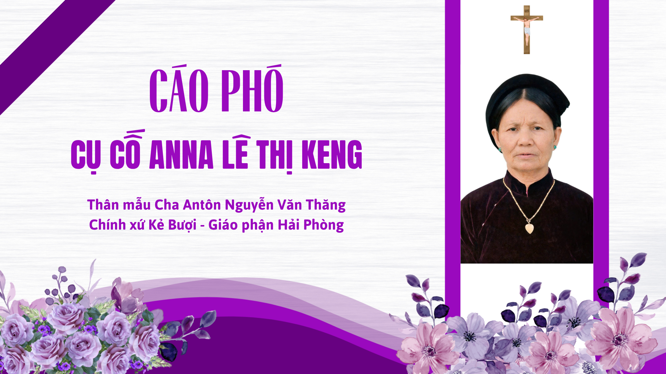 Cáo phó: Cụ Cố Anna Lê Thị Keng